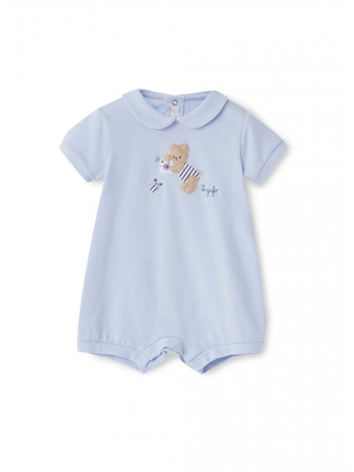 Il Gufo One-Pieces Shorty romper with teddy bear applique