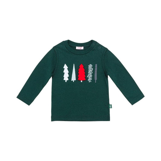 Il Gufo Tops Green Long-Sleeve Christmas Tree Shirt