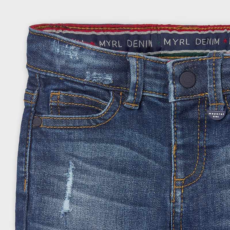 Mayoral Bottoms Distressed Denim Jeans in Medium Wash