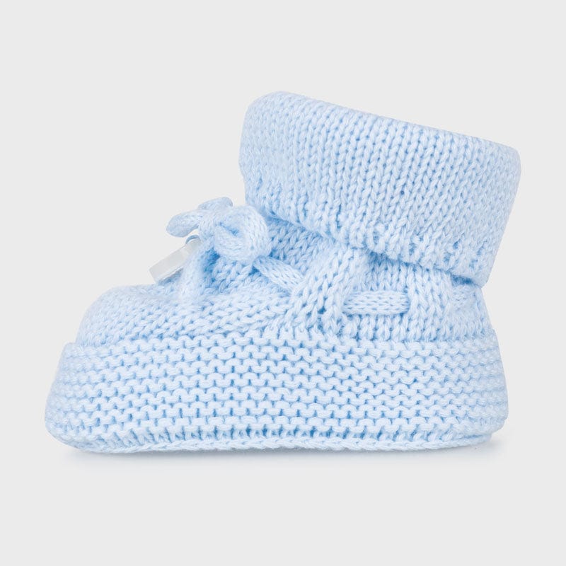 Mayoral Footwear Blue Knit Baby Booties