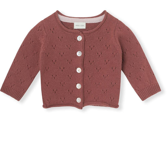 MINI A TURE Cardigan Adelina Baby Cardigan - Cowhide Red