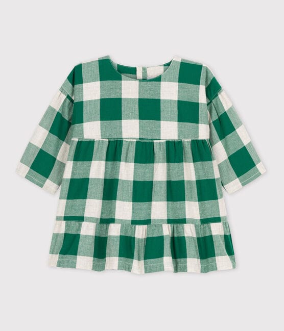 Petit Bateau Clothing / Tops 12M Baby Long-Sleeved Flannel Checkered Dress