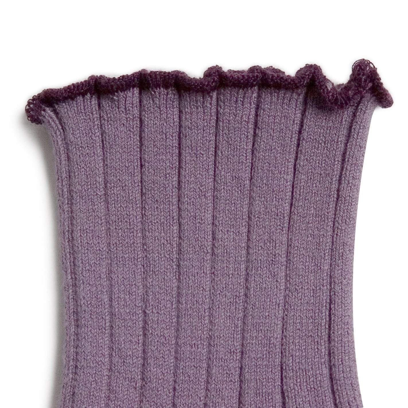 Collegien Socks Delphine Lettuce Trimmed Ribbed Socks - Japanese Wisteria