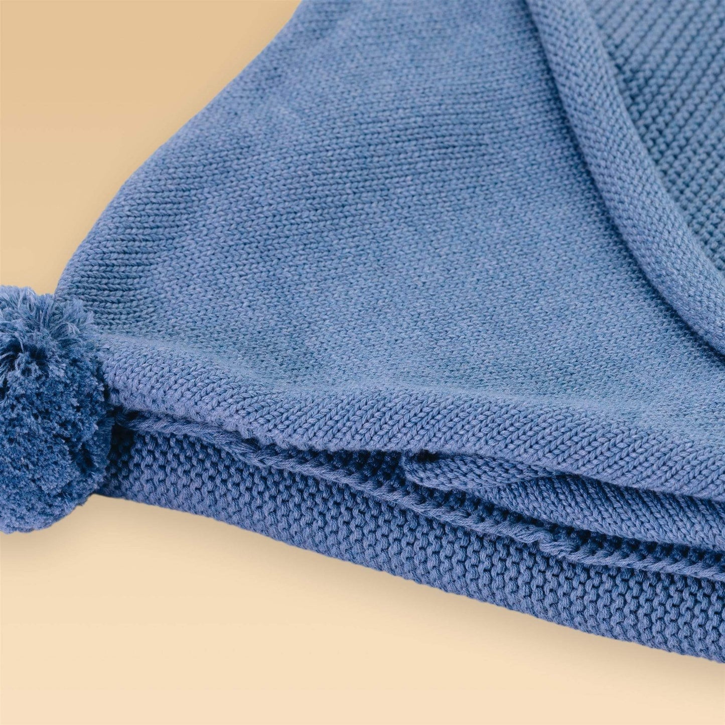 Happymess Blanket O/S Hooded Blanket With Pom Pom - Ocean Blue