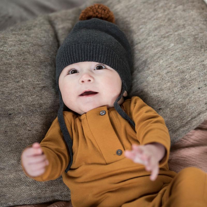 Phil&Phae Baby Hat Pompon baby hat - Charcoal