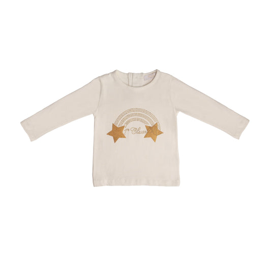 Alviero Martini Tops Cream geo star long sleeve t-shirt