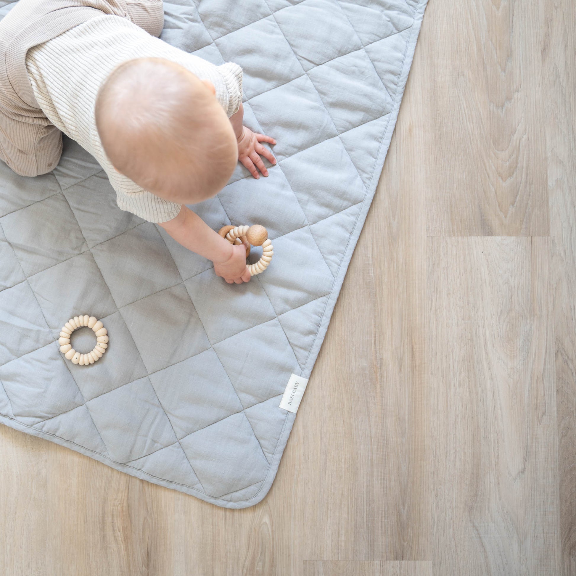 Basi Baby Playmat Linen Playmat | Fog