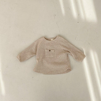 Bebe Holic Tops 3-6 months / oatmeal Waffle Pocket Tee