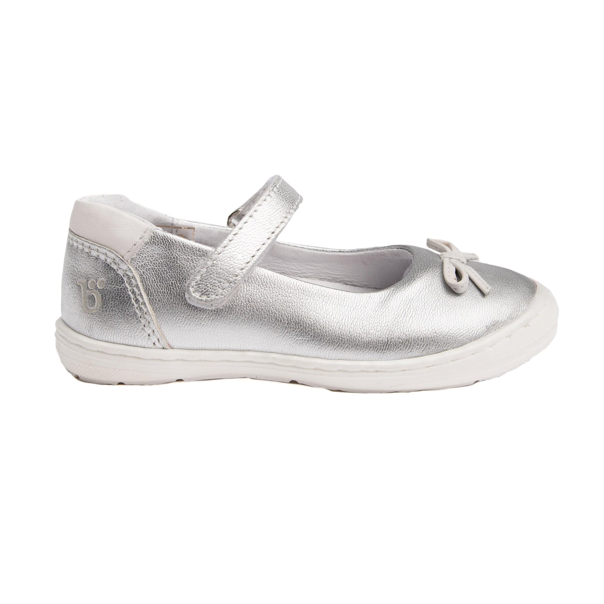 Benjie of Switzerland Footwear Silver leather ballerina shoe