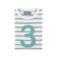 Bob and Blossom Clothing / Tops 3-4 Years Number Grey Striped Tee