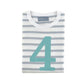 Bob and Blossom Clothing / Tops 4-5 Years Number Grey Striped Tee