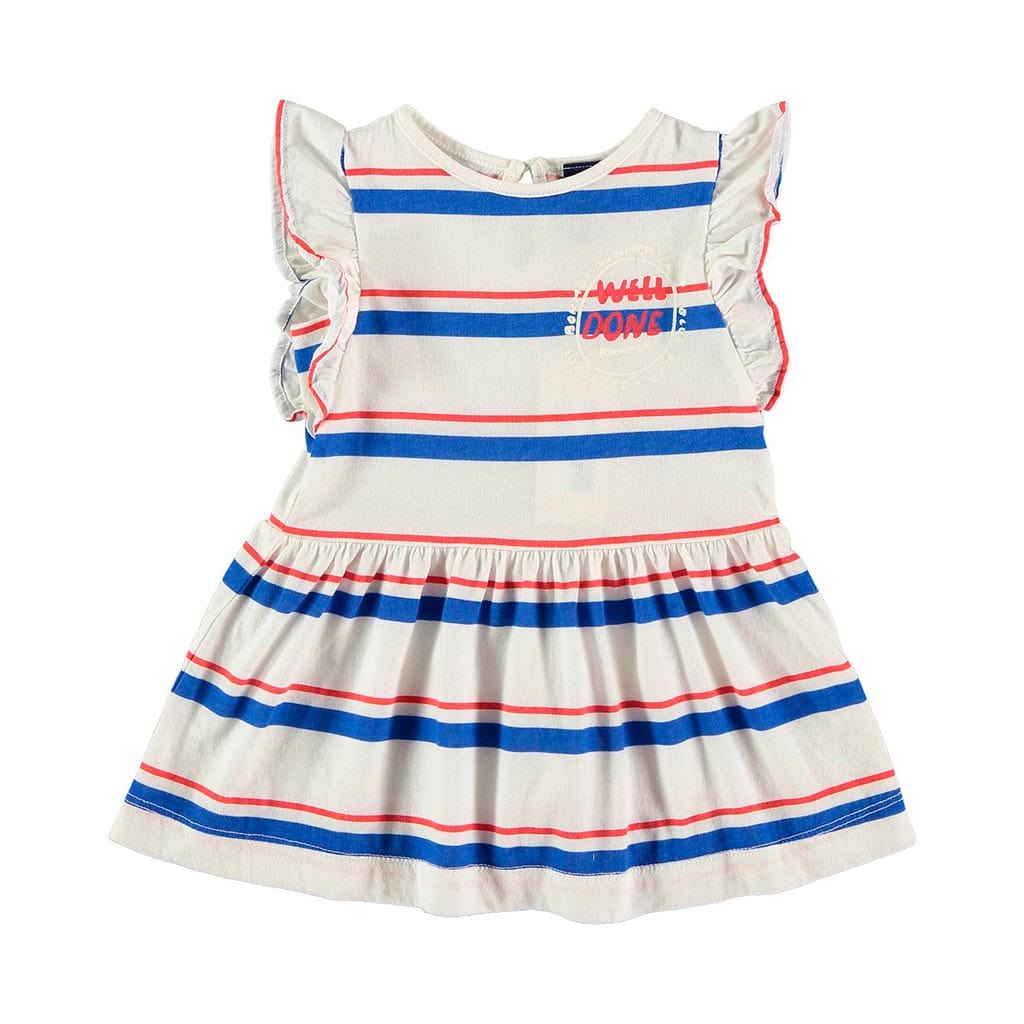 Bonmot Dress Baby Dress Jersey Stripes - Ivory