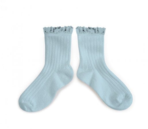 Collegien Clothing / Socks Pastel Blue / 21/23 Collegien Cotton Short Socks With Lace