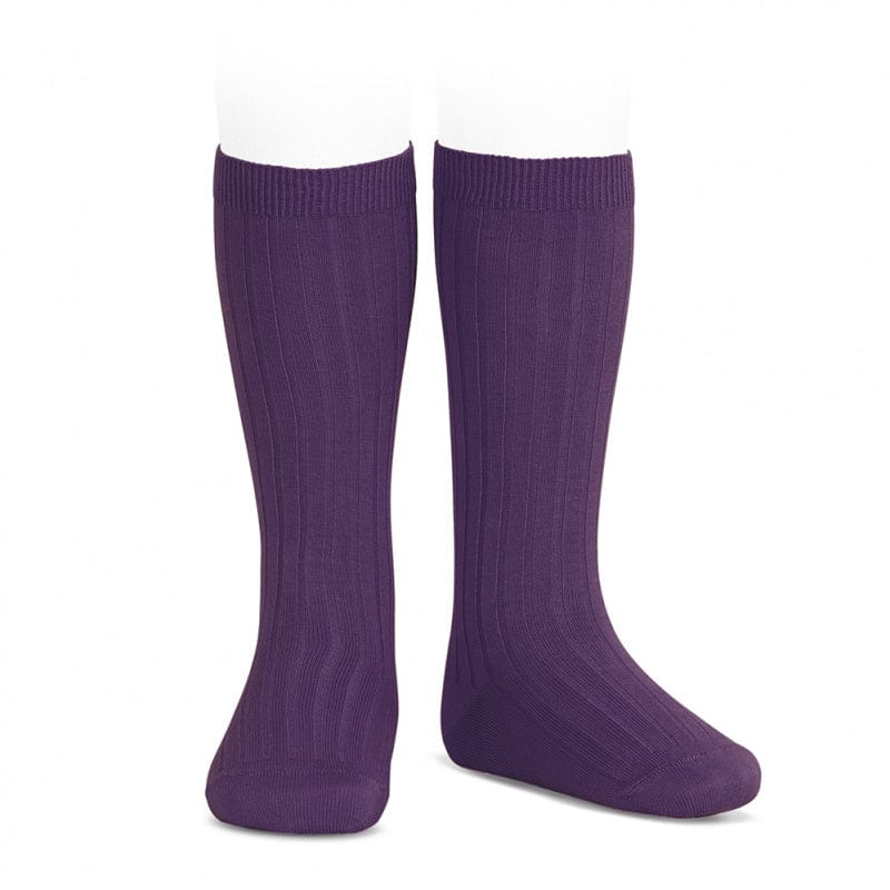 Condor Clothing / Socks 00-6M / Aubergine Condor Ribbed Knee Socks