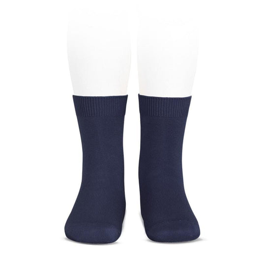 Condor Socks Basic Plain Knit Short Socks - Navy Blue (Rescues)