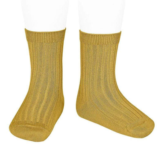 Condor Socks Basic Rib Knit Short Socks - Mustard (Rescues)
