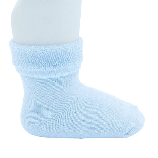 Condor Socks Terry Bootie Socks with Folded Cuff - Baby Blue (Rescues)