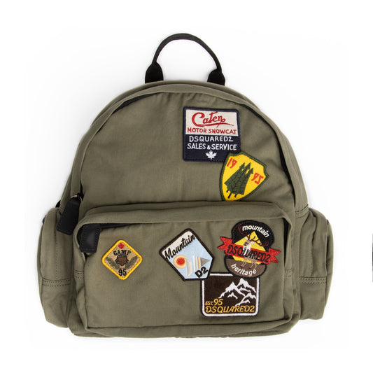 Dsquared2 Accessories O/S Green military backpack with patches