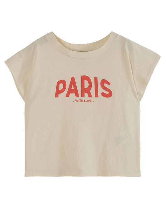 Emile et Ida Clothing / Bottoms 3Y Ecru Paris T-Shirt