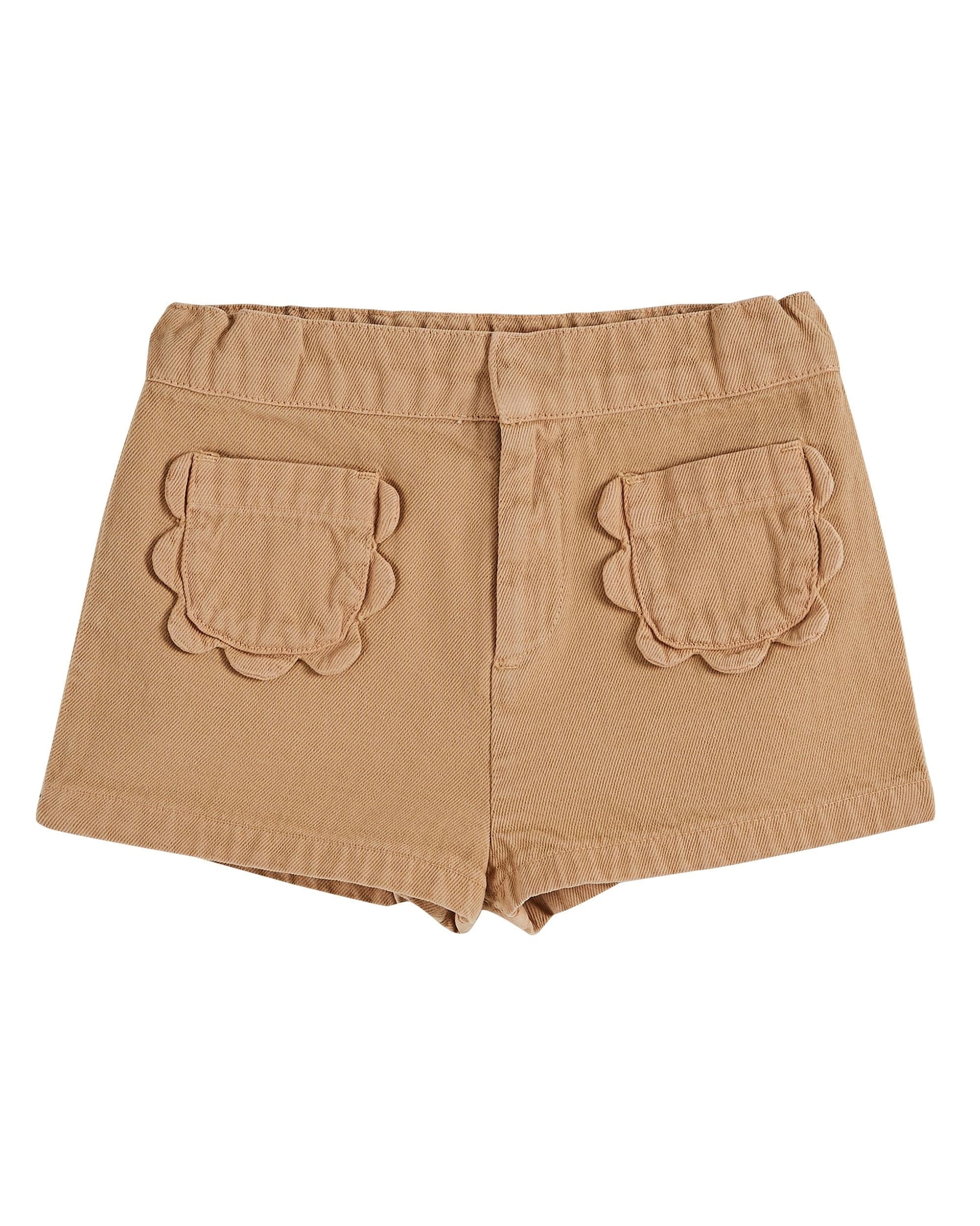 Emile et Ida Clothing / Bottoms 3Y Flower Pocket Shorts - Sesame