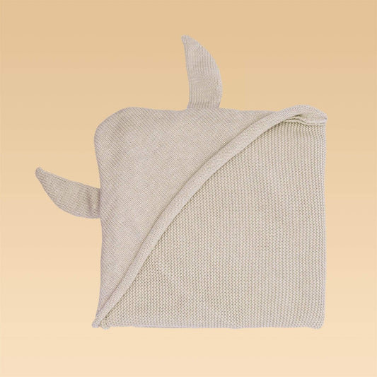 Happymess Swaddle Blanket O/S Hooded Blanket With Llama's Ears - Almond