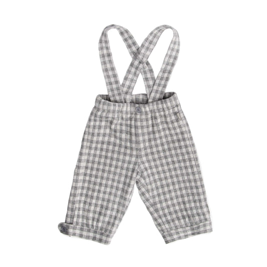 Il Gufo Bottoms Grey check overall trousers