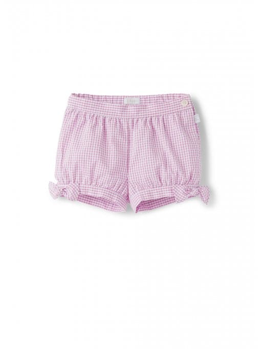 Il Gufo Bottoms Pink gingham bubble shorts