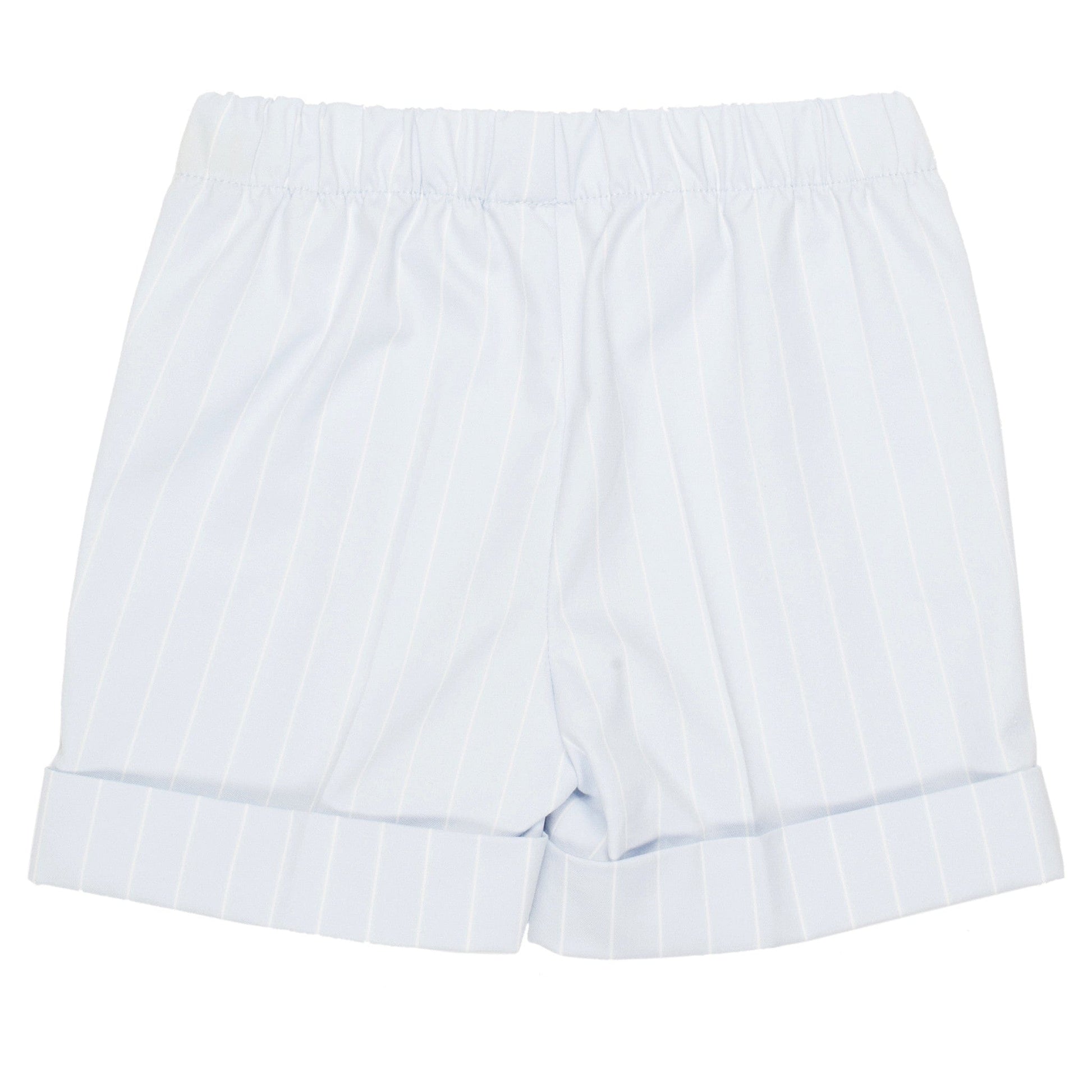 Il Gufo Bottoms Soft blue pinstriped shorts