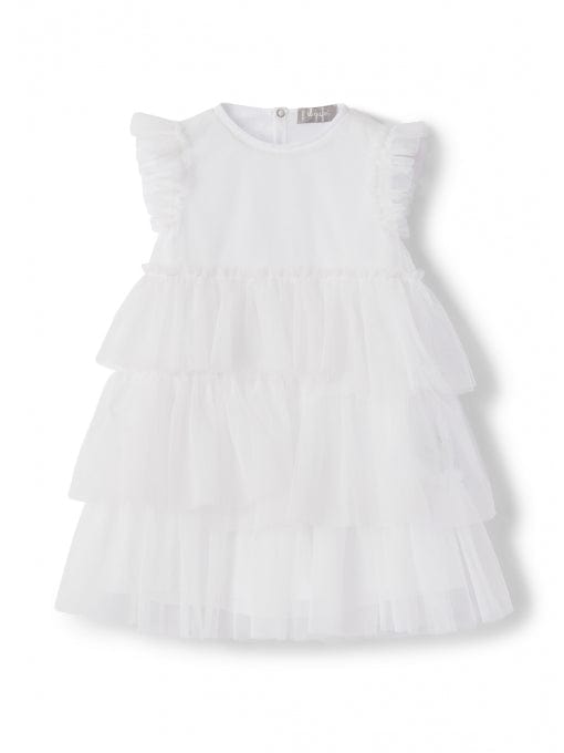 Il Gufo Dresses + Skirts White lined tulle dress with cap sleeves