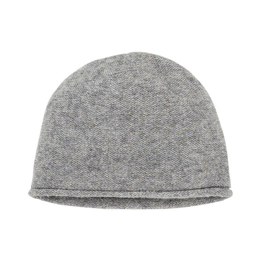 Il Gufo Headwear Grey Knit Hat with Gold Metallic Accents