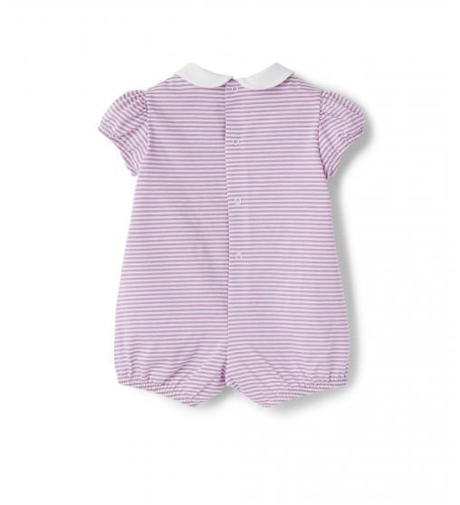 Il Gufo One-Pieces Striped jersey romper with flowers