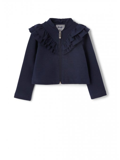 Il Gufo Outerwear Navy ruffle jacket