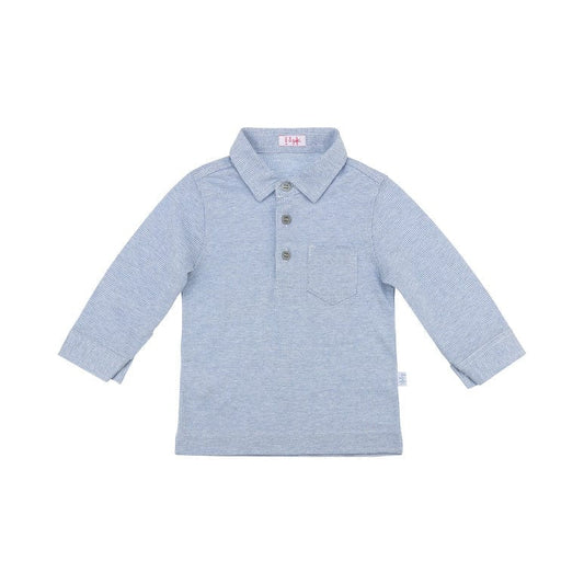 Il Gufo Tops Baby Blue Check Shirt with Collar