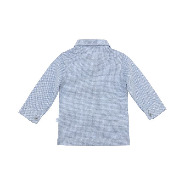 Il Gufo Tops Baby Blue Check Shirt with Collar