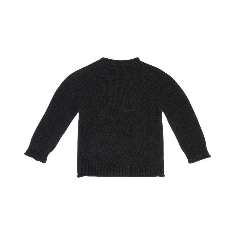 Il Gufo Tops Black Knit Sweater with Robot