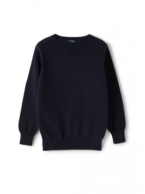 Il Gufo Tops Blue cotton crewneck sweater