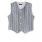 Il Gufo Tops Blue linen vest with white stripes