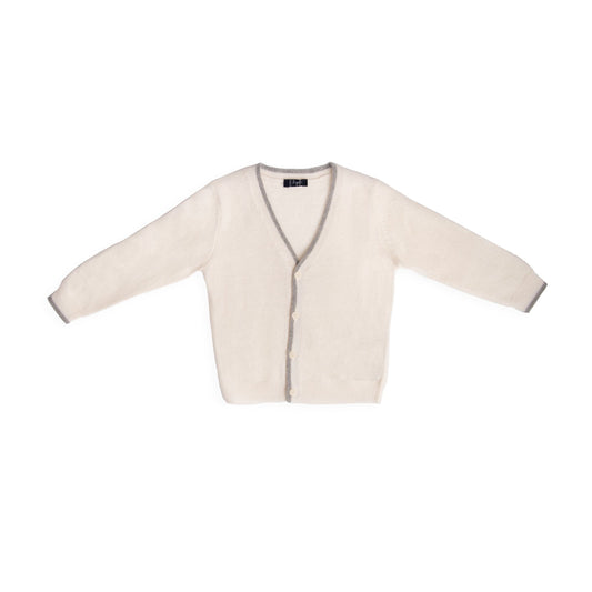 Il Gufo Tops Cream cardigan with grey trim