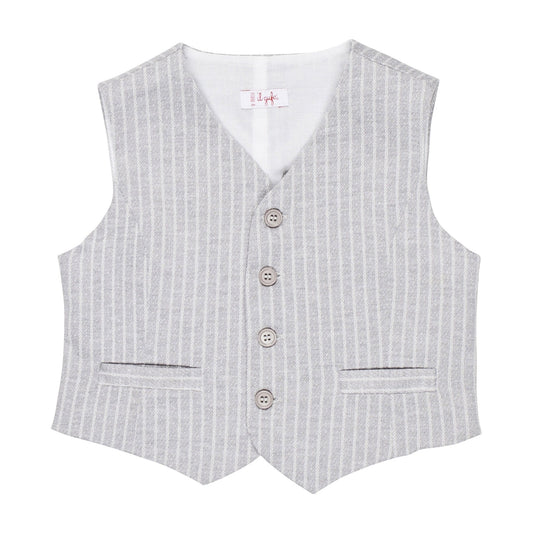 Il Gufo Tops Light Grey Pinstriped Vest