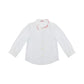 Il Gufo Tops White Button Down Blouse with Red Stitch Detailing