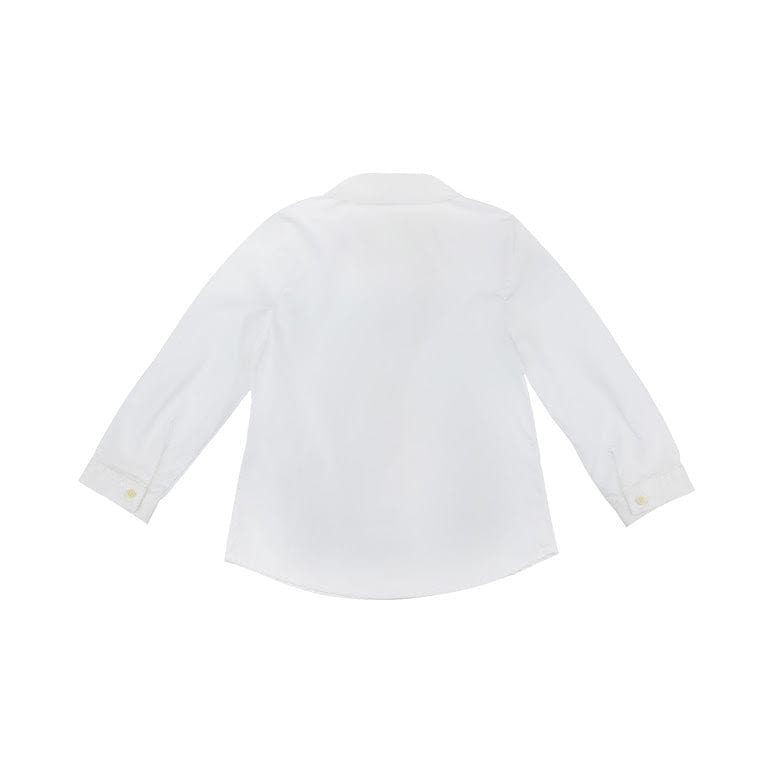 Il Gufo Tops White Button Down Blouse with Red Stitch Detailing