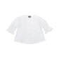 Il Gufo Tops White Cardigan With Elasticated Ruffled Cuffs