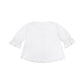 Il Gufo Tops White Cardigan With Elasticated Ruffled Cuffs