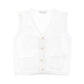 Il Gufo Tops White Knit Vest with Front Pockets