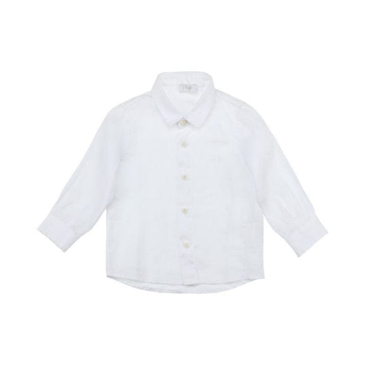 Il Gufo Tops White Linen Button-Down Shirt