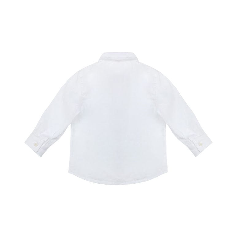 Il Gufo Tops White Linen Button-Down Shirt