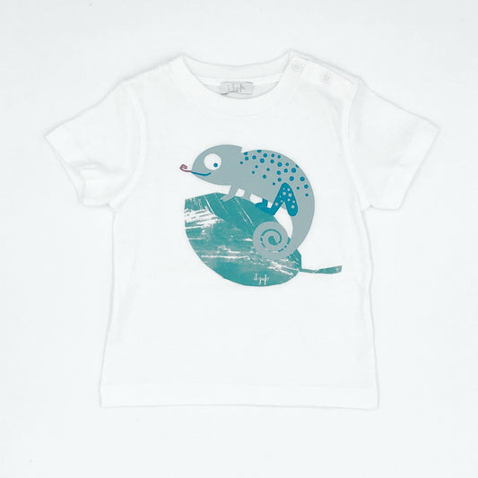 Il Gufo Tops White Short Sleeve Chameleon t-shirt