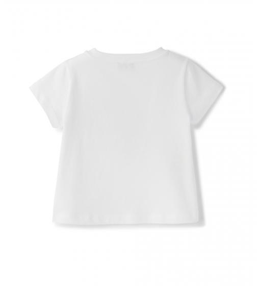 Il Gufo Tops White short sleeve t-shirt with flowers
