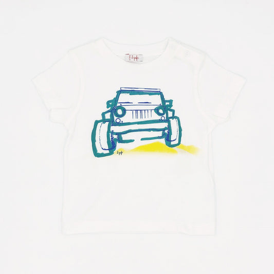 Il Gufo Tops White short sleeve truck t-shirt