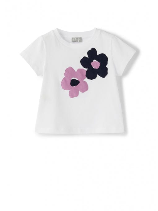 Il Gufo Tops White t-shirt with flowers